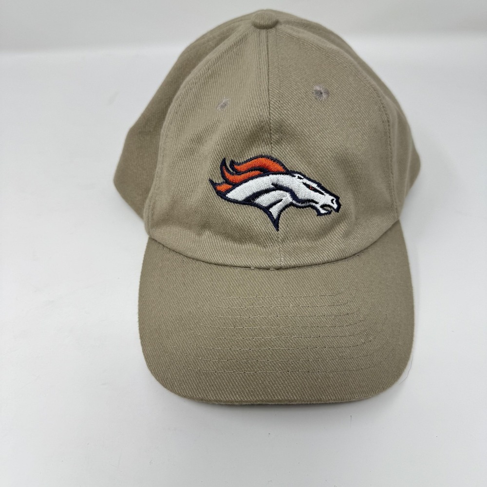 Denver Broncos Hat Cap Strap Back Mens One Size Tan‎ NFL Football Dad Hat